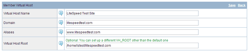 LiteSpeed Virtual Host Templates